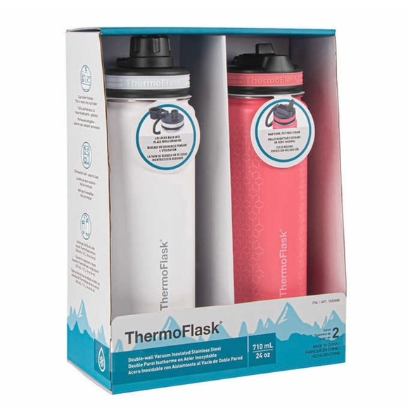 ThermoFlask 24 oz Stainless Steel Insulated Water Bottle, 2-pack - Picture 2 of 6